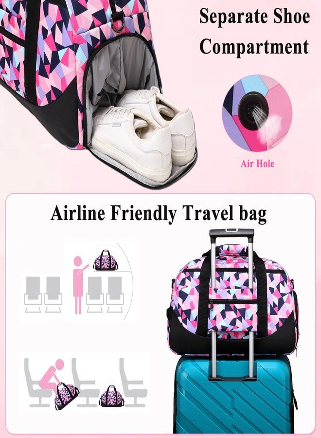 DSIUE Duffle Bag for Girls Teens Sport Gym Bag Women Weekender Carry On Overnight Bag Workout Duffel with Shoe Compartment and Wet Pocket - Image 3